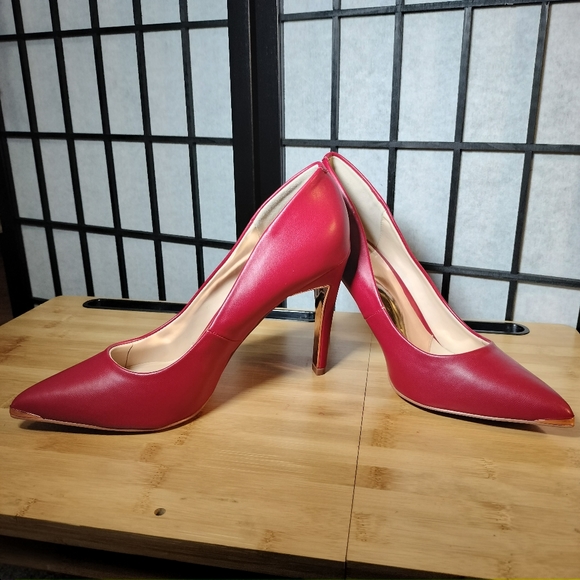JENN ARDOR Women's Fashion Pointed Toe Stiletto Heel Pumps Red Size 9 - Picture 3 of 10
